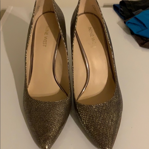Nine West Shoes - Snake skin bronze heel